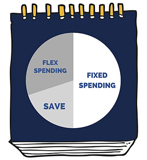 Flex Spending, Fixed Spending, Save